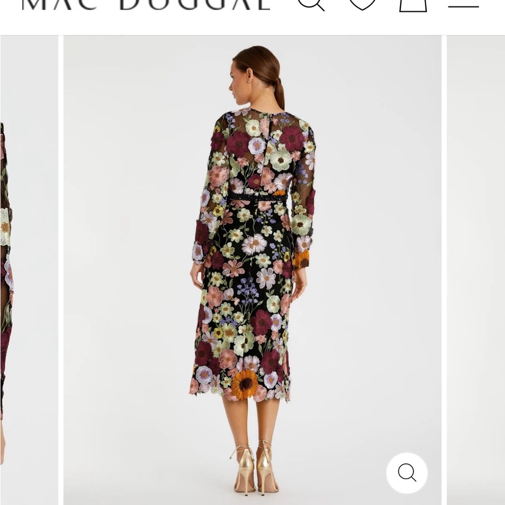 Mac Duggal Floral mid-dress - Picture 3 of 4